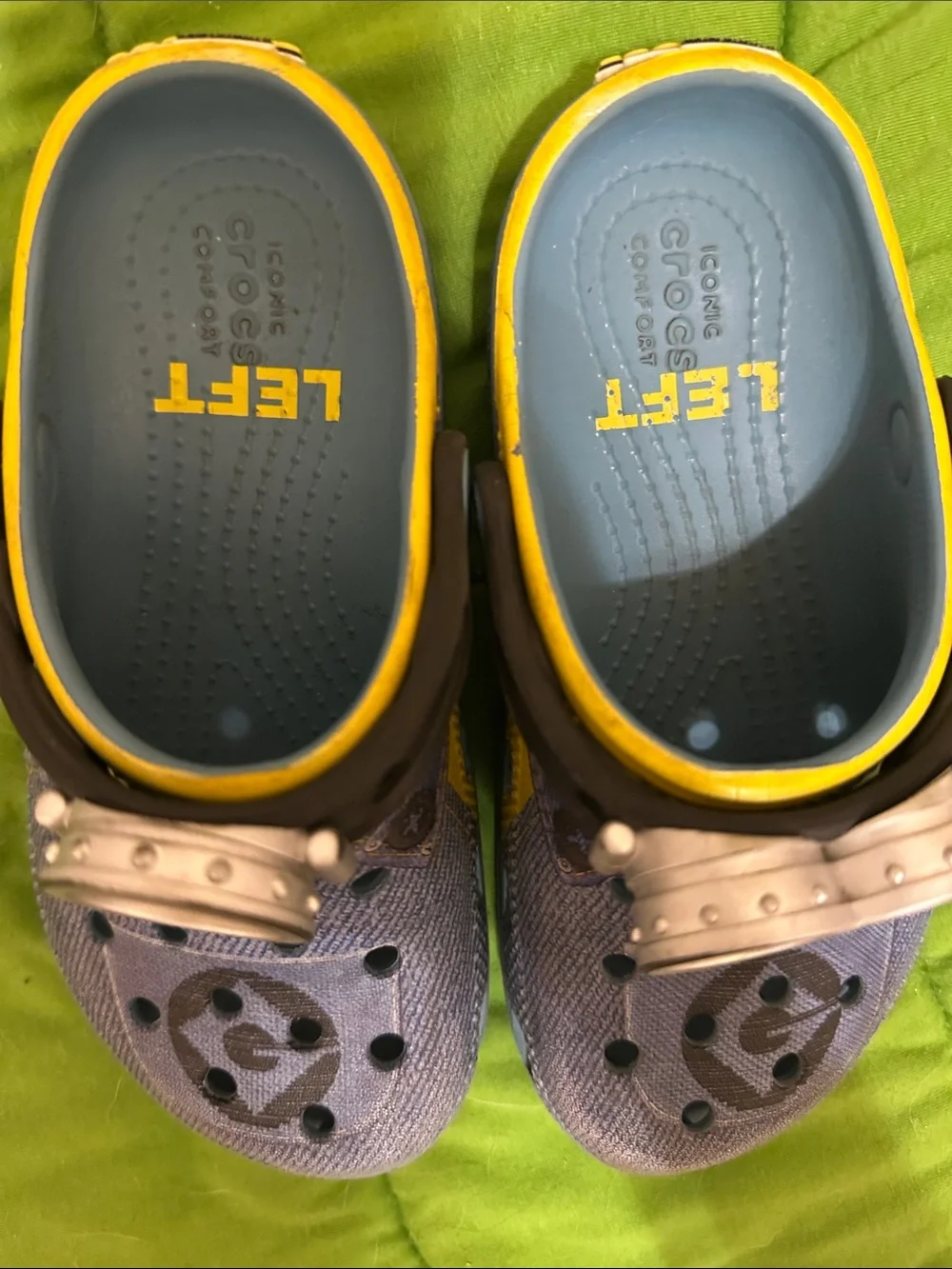 Kids Minion-Themed Water Crocs — Blue & Yellow